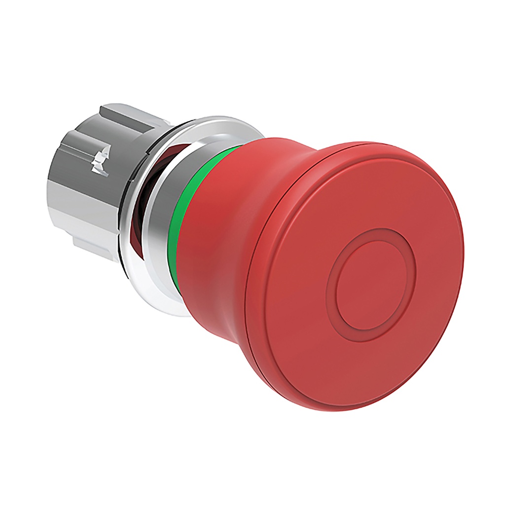 Mushroom head pushbutton actuator Ø22mm Platinum series metal, latch, pull to release, Ø40mm. For emergency stopping. ISO 13850. Red