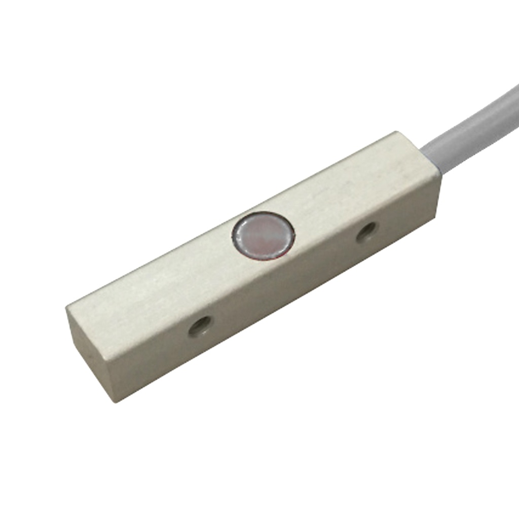 2mm Center Sensing inductive proximity sensor, Shielded, 6-30 VDC, NPN-N.O., pre-wired with 2 meter cable, 8x8x40mm