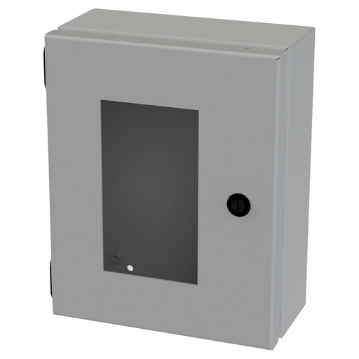 [SCE-1008ELJW] NEMA 3R, 4, 12 Junction Box, Wallmount, 10" H x 8" W x 4" D, Carbon Steel, Powder Coat gray