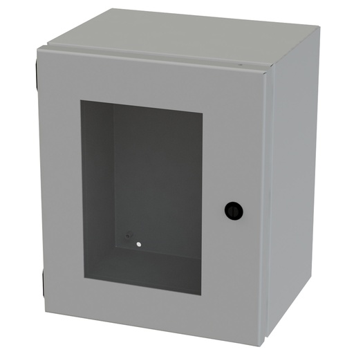 [SCE-12108ELJW] NEMA 3R, 4, 12 Junction Box, Wallmount, 12" H x 10" W x 8" D, Carbon Steel, Powder Coat gray