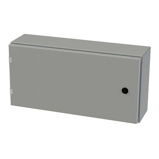 [SCE-12EL2406LP] NEMA 3R, 4, 12 Enclosure, Wallmount, 12" H x 24" W x 6" D, Carbon Steel, Powder Coat gray, Heavy Duty