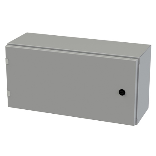 [SCE-12EL2408LP] NEMA 3R, 4, 12 Enclosure, Wallmount, 12" H x 24" W x 8" D, Carbon Steel, Powder Coat gray, Heavy Duty