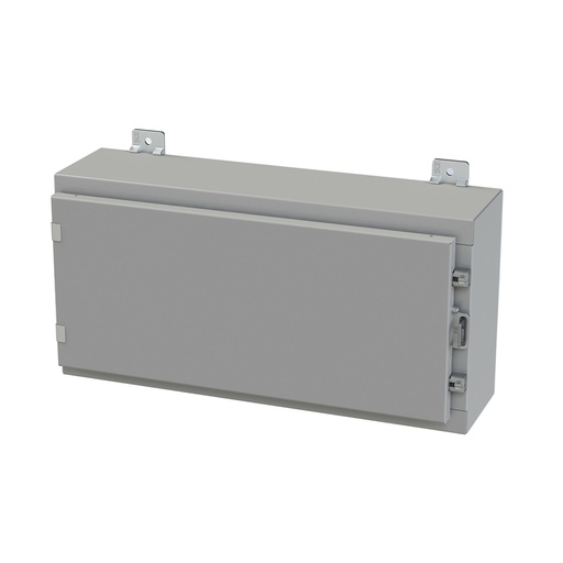 [SCE-12H2406LP] NEMA 3R, 4, 12 Enclosure, Wallmount, 12" H x 24" W x 6" D, Carbon Steel, Powder Coat gray