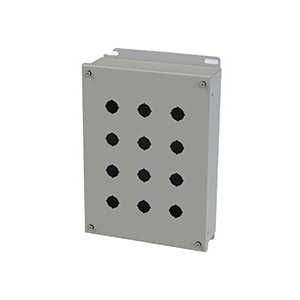 [SCE-12PBI] Push Button Enclosure, 22.5mm Hole, Twelve Hole, Steel, Gray