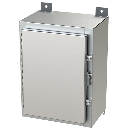 [SCE-16H1208SSLP] NEMA 4X Enclosure, Wallmount, 16" H x 12" W x 8" D, 304 Stainless Steel