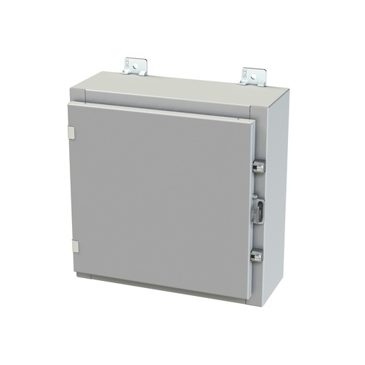 [SCE-16H1606LP] NEMA 3R, 4, 12 Enclosure, Wallmount, 16" H x 16" W x 6" D, Carbon Steel, Powder Coat gray