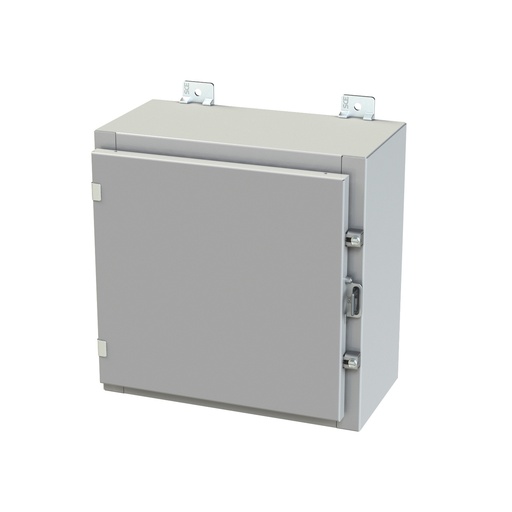 [SCE-16H1608LP] NEMA 3R, 4, 12 Enclosure, Wallmount, 16" H x 16" W x 8" D, Carbon Steel, Powder Coat gray