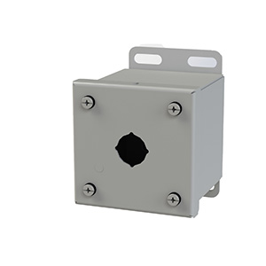 [SCE-1PBGX] Push Button Enclosure, Compact, 22.5mm Hole, Single Hole, Steel, Gray
