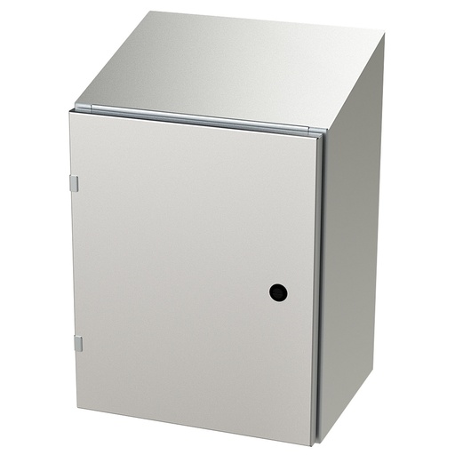 [SCE-20EL1612SSST] NEMA 4X Enclosure, Slope Top, Wallmount, 20" H x 16" W x 12" D, 304 Stainless Steel