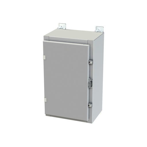 [SCE-20H1208LP] NEMA 3R, 4, 12 Enclosure, Wallmount, 20" H x 12" W x 8" D, Carbon Steel, Powder Coat gray