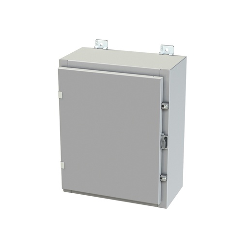 [SCE-20H1608LP] NEMA 3R, 4, 12 Enclosure, Wallmount, 20" H x 16" W x 8" D, Carbon Steel, Powder Coat gray