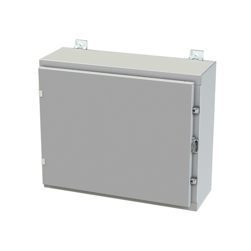 [SCE-20H2408LP] NEMA 3R, 4, 12 Enclosure, Wallmount, 20" H x 24" W x 8" D, Carbon Steel, Powder Coat gray