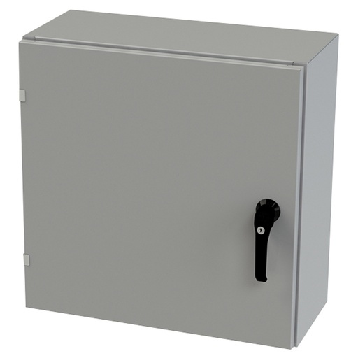 [SCE-24EL2410LPPL] NEMA 3R, 4, 12 Enclosure, Wallmount, 24" H x 24" W x 10" D, Carbon Steel, Powder Coat gray