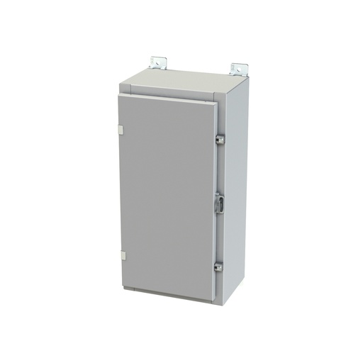 [SCE-24H1208LP] NEMA 3R, 4, 12 Enclosure, Wallmount, 24" H x 12" W x 8" D, Carbon Steel, Powder Coat gray