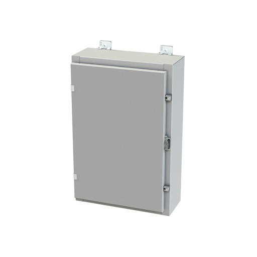 [SCE-24H1606LP] NEMA 3R, 4, 12 Enclosure, Wallmount, 24" H x 16" W x 6" D, Carbon Steel, Powder Coat gray