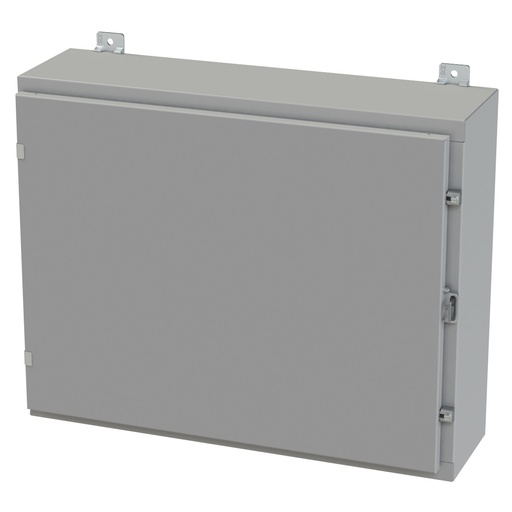 [SCE-24H3008LP] NEMA 3R, 4, 12 Enclosure, Wallmount, 24" H x 30" W x 8" D, Carbon Steel, Powder Coat gray