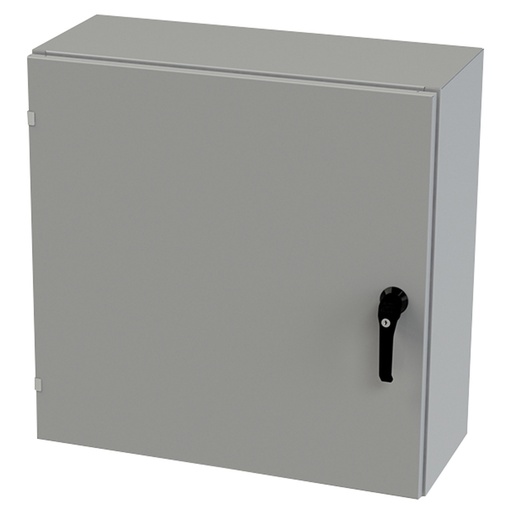 [SCE-30EL3012LPPL] NEMA 3R, 4, 12 Enclosure, Wallmount, 30" H x 30" W x 12" D, Carbon Steel, Powder Coat gray