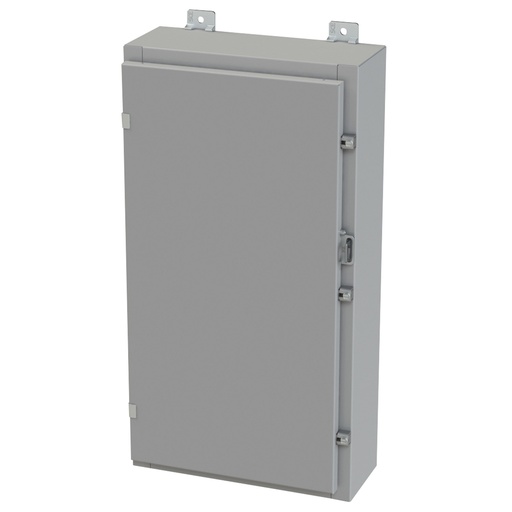 [SCE-30H1606LP] NEMA 3R, 4, 12 Enclosure, Wallmount, 30" H x 16" W x 6" D, Carbon Steel, Powder Coat gray