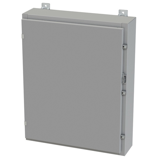 [SCE-30H2406LP] NEMA 3R, 4, 12 Enclosure, Wallmount, 30" H x 24" W x 6" D, Carbon Steel, Powder Coat gray