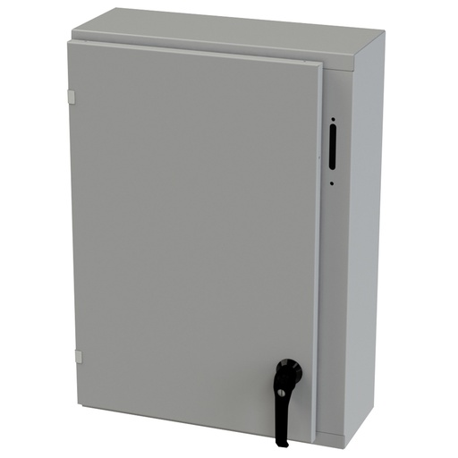 [SCE-30XEL2108LP] NEMA 3R Enclosure, Wallmount, 30" H x 21.375" W x 8" D, Carbon Steel, Powder Coat gray