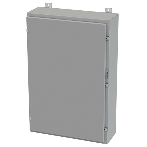 [SCE-36H2408LP] NEMA 3R, 4, 12 Enclosure, Wallmount, 36" H x 24" W x 8" D, Carbon Steel, Powder Coat gray