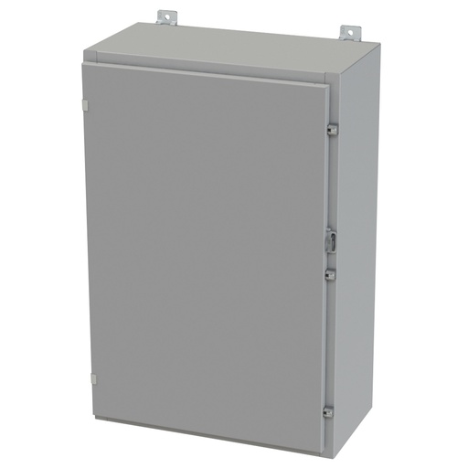 [SCE-36H2412LP] NEMA 3R, 4, 12 Enclosure, Wallmount, 36" H x 24" W x 12" D, Carbon Steel, Powder Coat gray