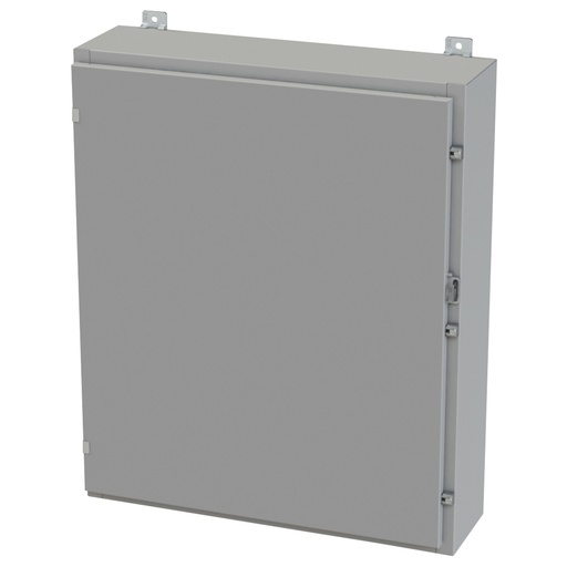 [SCE-36H3008LP] NEMA 3R, 4, 12 Enclosure, Wallmount, 36" H x 30" W x 8" D, Carbon Steel, Powder Coat gray