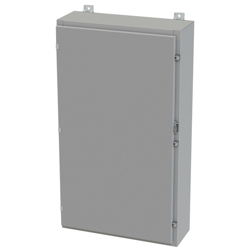 [SCE-42H2408LP] NEMA 3R, 4, 12 Enclosure, Wallmount, 42" H x 24" W x 8" D, Carbon Steel, Powder Coat gray