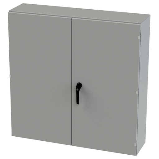 [SCE-484812WFLP] NEMA 3R, 4, 12 Enclosure, Wallmount, 48" H x 48" W x 12" D, Carbon Steel, Powder Coat gray