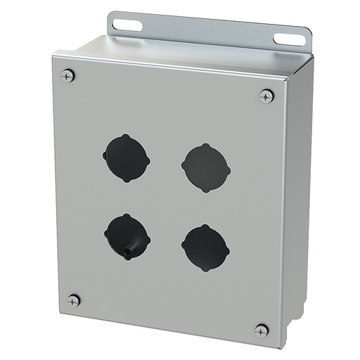 [SCE-4SPBSS] Push Button Enclosure, 30.5mm, 4 Hole, 304 Stainless Steel, NEMA 4X