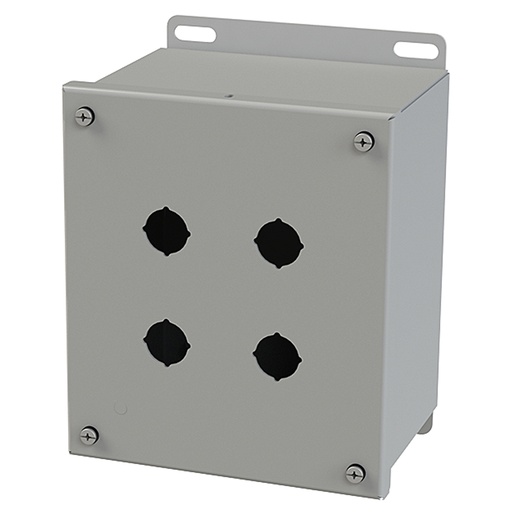 [SCE-4SPBXI] Push Button Enclosure, Extra Deep, 22.5mm Hole, 5 Hole, Steel, Gray