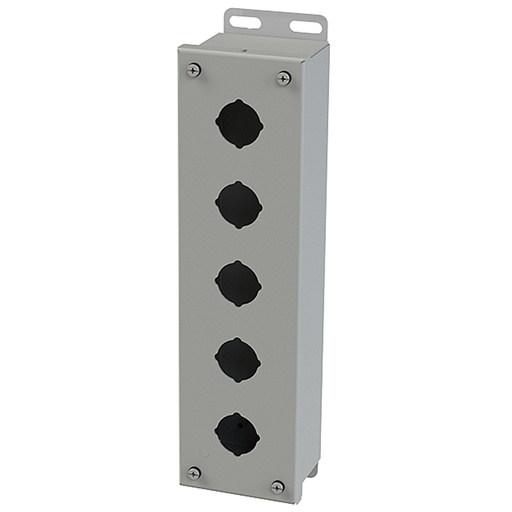 [SCE-5PB] Push Button Enclosure, 30.5mm Hole, Five Hole, Steel, Gray