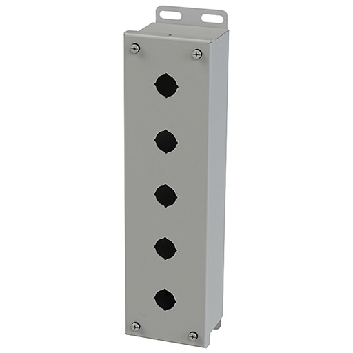 [SCE-5PBI] Push Button Enclosure, 22.5mm Hole, Five Hole, Steel, Gray