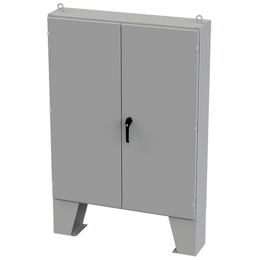 [SCE-604810LP] NEMA 12 Enclosure, Floor Mount, 60" H x 48" W x 10" D, Carbon Steel, Powder Coat gray