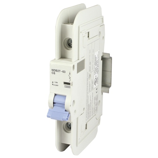 [NDB2T-63C6-1L] 6 Amp, 1 Pole, 120/277V AC, 60V DC, Trip Curve: C, DIN Rail Mount-Miniature Circuit Breaker, UL489