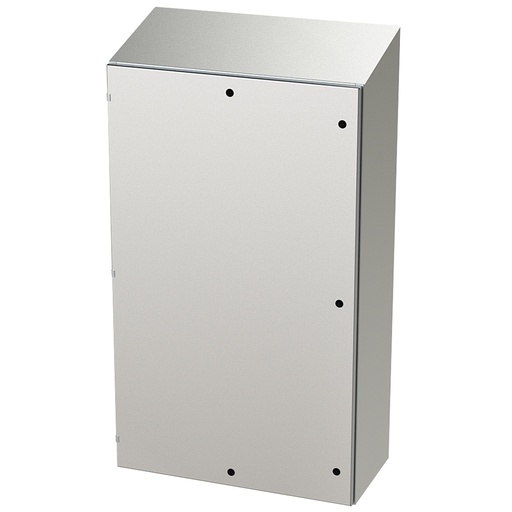 [SCE-60EL3616SSST] NEMA 4X Enclosure, Slope Top, Wallmount, 60" H x 36" W x 16" D, 304 Stainless Steel