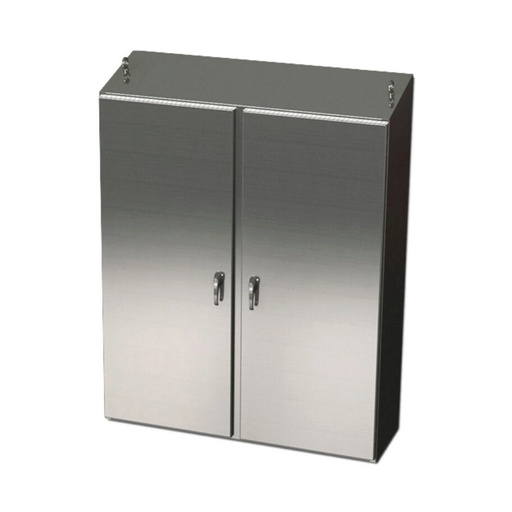 [SCE-60EL4812SSST] NEMA 4X Enclosure, Slope Top, Free Standing, 60" H x 48" W x 12" D, 304 Stainless Steel