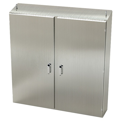 [SCE-60EL6012SSST] NEMA 4X Enclosure, Slope Top, Free Standing, 60" H x 60" W x 12" D, 304 Stainless Steel