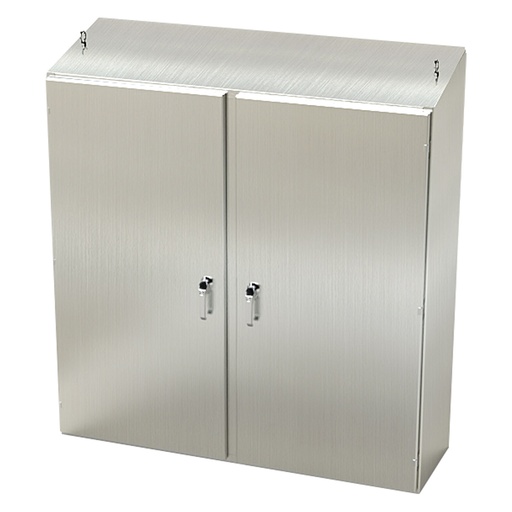 [SCE-60EL6018SSST] NEMA 4X Enclosure, Slope Top, Free Standing, 60" H x 60" W x 18" D, 304 Stainless Steel