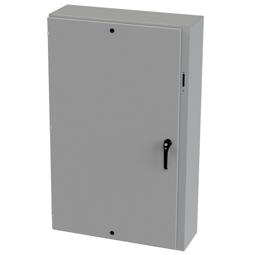 [SCE-60XEL3712LP] NEMA 3R Enclosure, Wallmount, 60" H x 37.375" W x 12" D, Carbon Steel, Powder Coat gray