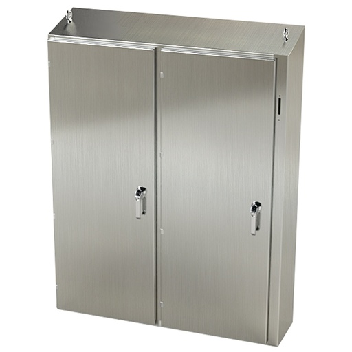 [SCE-60XEL4912SSST] NEMA 4X Disconnect Enclosure, Slope Top, Free Standing, 60" H x 49" W x 12" D, 304 Stainless Steel