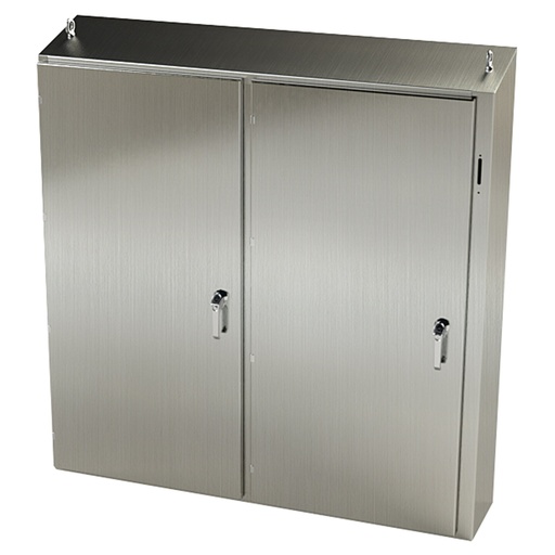 [SCE-60XEL6112SSST] NEMA 4X Disconnect Enclosure, Slope Top, Free Standing, 60" H x 61" W x 12" D, 304 Stainless Steel