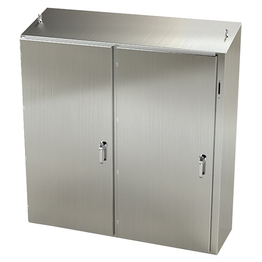 [SCE-60XEL6118SSST] NEMA 4X Disconnect Enclosure, Slope Top, Free Standing, 60" H x 61" W x 18" D, 304 Stainless Steel