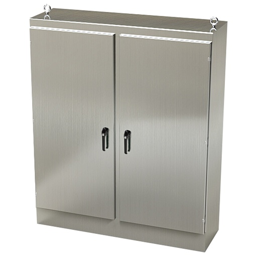 [SCE-72EL6018SSFSD] NEMA 4X Enclosure, Free Standing, 72" H x 60" W x 18" D, 304 Stainless Steel