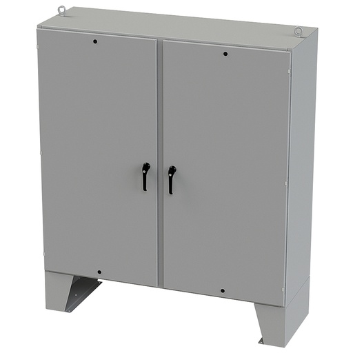 [SCE-72EL7224LPPL] NEMA 12 Enclosure, Floor Mount, 72" H x 72" W x 24" D, Carbon Steel, Powder Coat gray