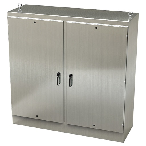 [SCE-72EL7224SSFSD] NEMA 4X Enclosure, Free Standing, 72" H x 72" W x 24" D, 304 Stainless Steel