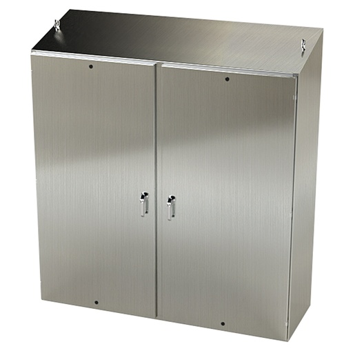 [SCE-72EL7224SSST] NEMA 4X Enclosure, Slope Top, Free Standing, 72" H x 72" W x 24" D, 304 Stainless Steel