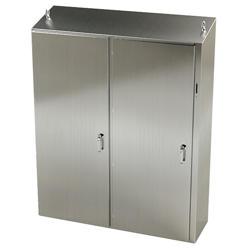 [SCE-72XEL6118SSST] NEMA 4X Disconnect Enclosure, Slope Top, Free Standing, 72" H x 61" W x 18" D, 304 Stainless Steel