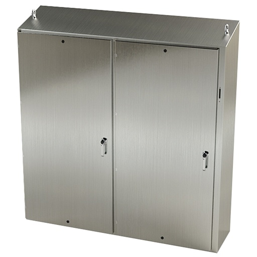 [SCE-72XEL7318SSST] NEMA 4X Disconnect Enclosure, Slope Top, Free Standing, 72" H x 73" W x 18" D, 304 Stainless Steel