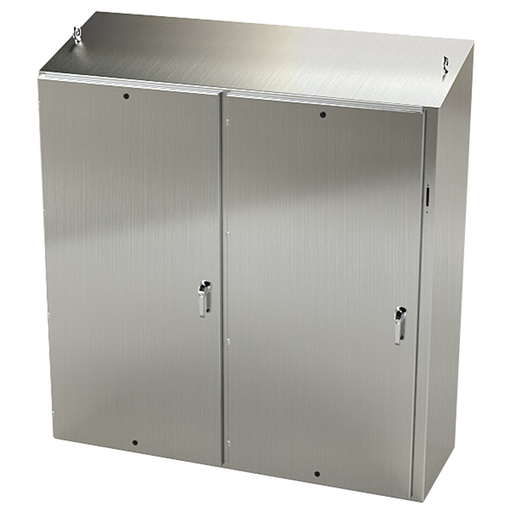 [SCE-72XEL7324SSST] NEMA 4X Disconnect Enclosure, Slope Top, Free Standing, 72" H x 73" W x 24" D, 304 Stainless Steel